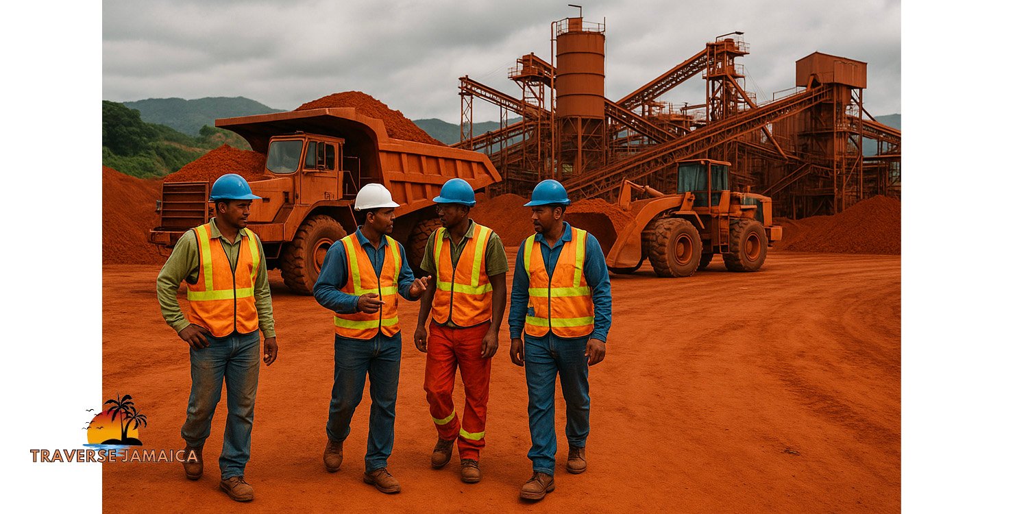 men working on jamaica Bauxite plant